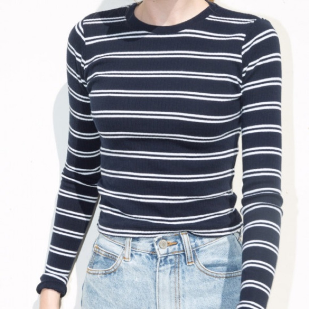 blue/ white brandy ringer top